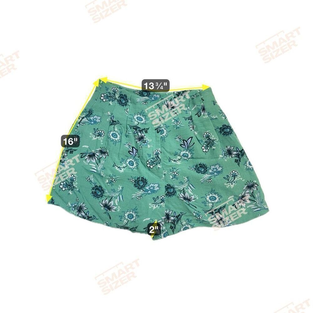 Ann Taylor Women's Green Floral High Waisted Shorts Size 4 - Picture 7 of 7